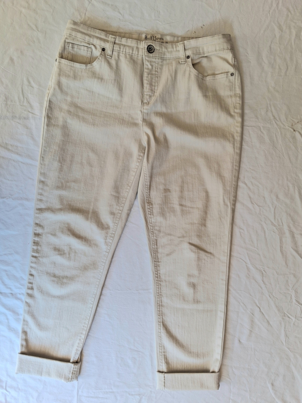 Ruff Hewn Women's Denim Jeans Raw Hem Stretch